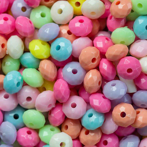 Multicolor 9mm Pastel Plastic Beads