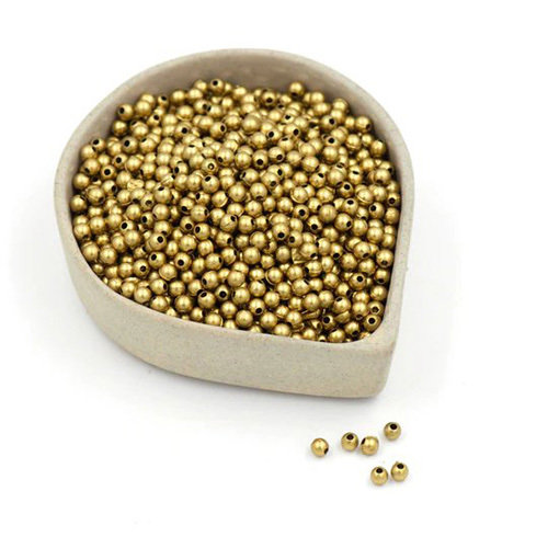 4mm Golden Matt Beads