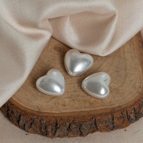 Uncut Heart Shape Pearl Beads