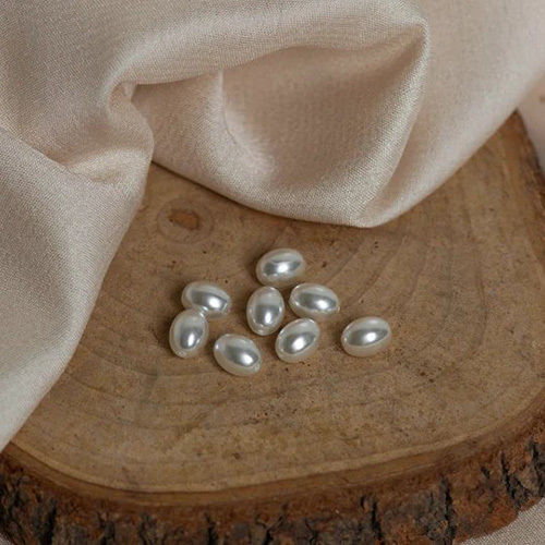 White 8Mm Uncut Pearl Beads