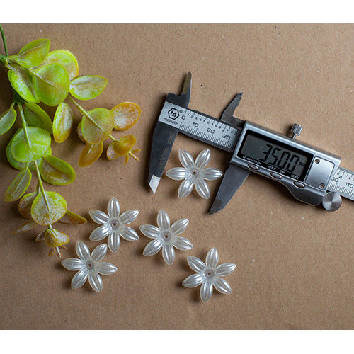 Cream 35mm Plastic Pearl Flower