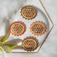 40mm Meenakari Kundan Beads - Multicolor, 40mm Size | Exquisite Indian Artisan Craftsmanship