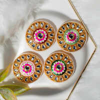 37mm Meenakari Kundan Beads - Multicolor, 37mm Diameter | Handcrafted With Traditional Techniques For Elegant Crafting