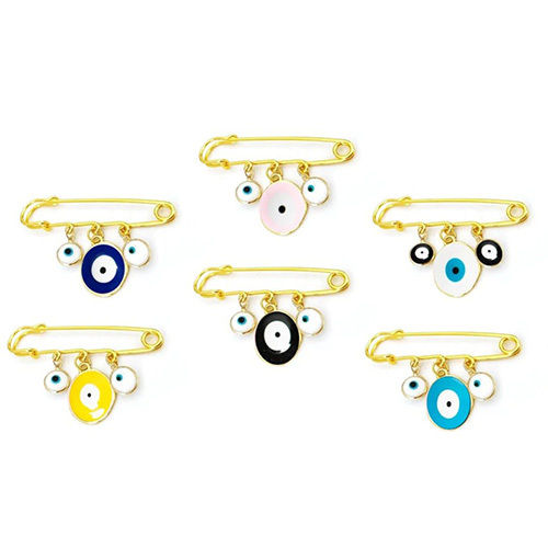 50mm Evil Eye Charms Brooch Pin