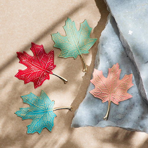 77mm Leaf Coloured Metal Art