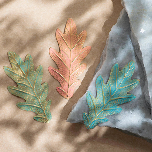 Leaf Coloured Metal Art | Size : 101mm | 10 Pcs