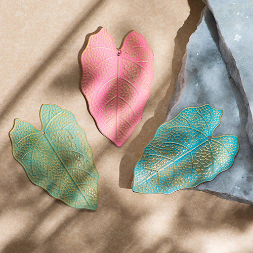 Leaf Coloured Metal Art | Size : 116mm | 4 Pcs