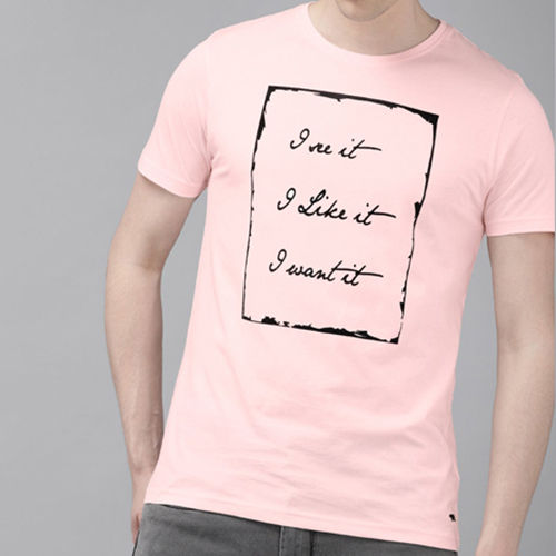 Different Available Baby Pink Round Neck T-Shirt