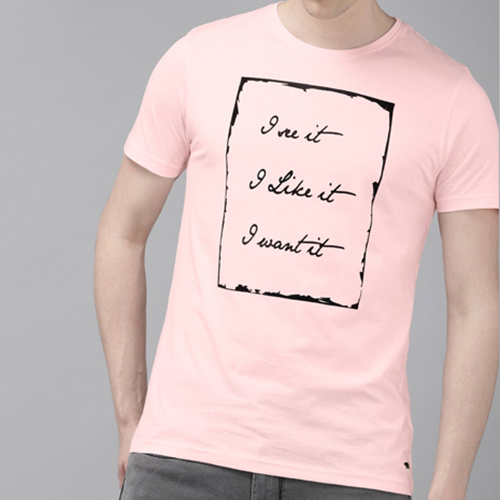 Baby Pink Round Neck T-Shirt