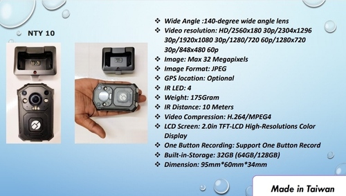 LCD Screen Police Body Worn Camera