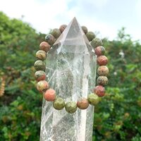 Unakite Bracelet - Shape: Round