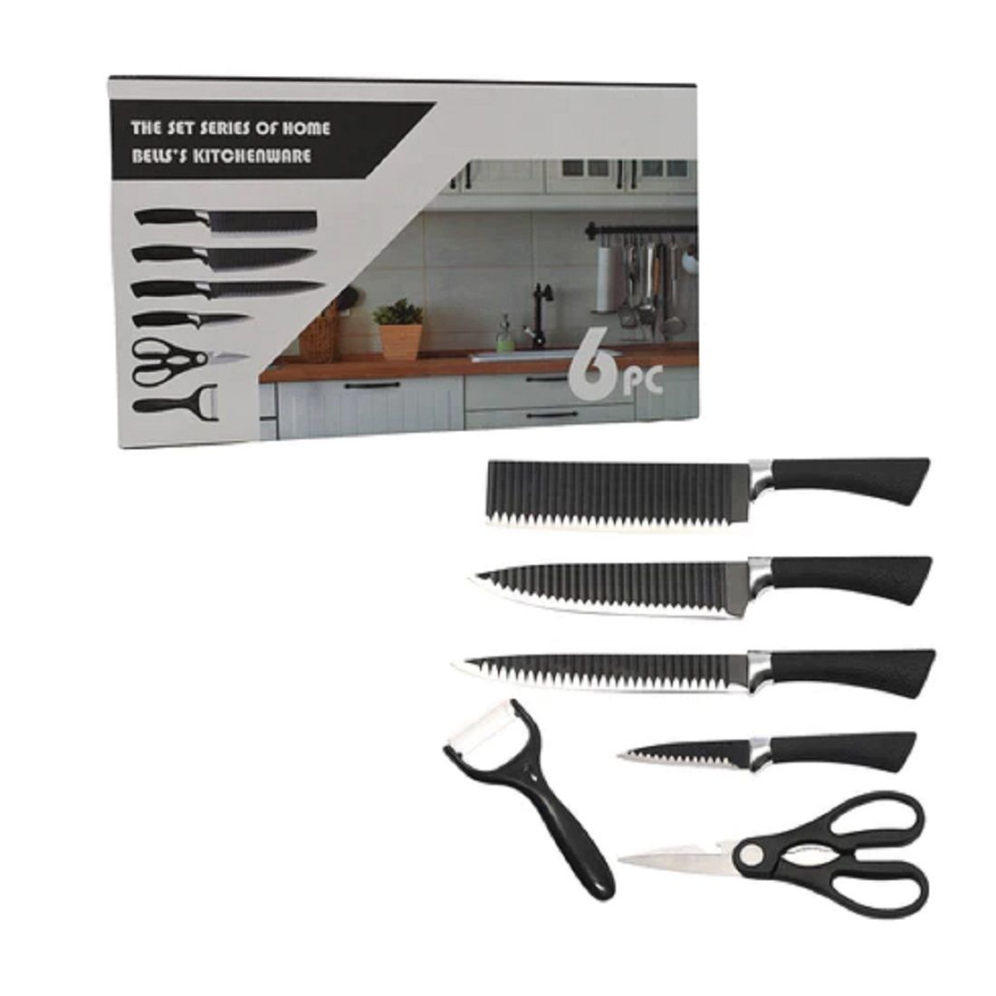 Ss Knife Set With Chef Peeler And Scissor