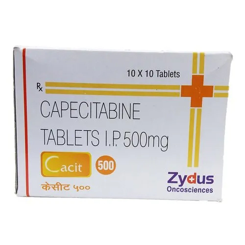 Cacit 500mg Tablet - Capecitabine (500mg), Prescription Treatment for Breast and Colon Cancer | Stabilizes pH Level, Normal Smell, Store in Dry Place
