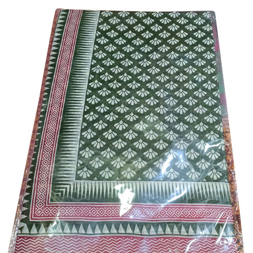 Green And Pink Ajrak Print Saree