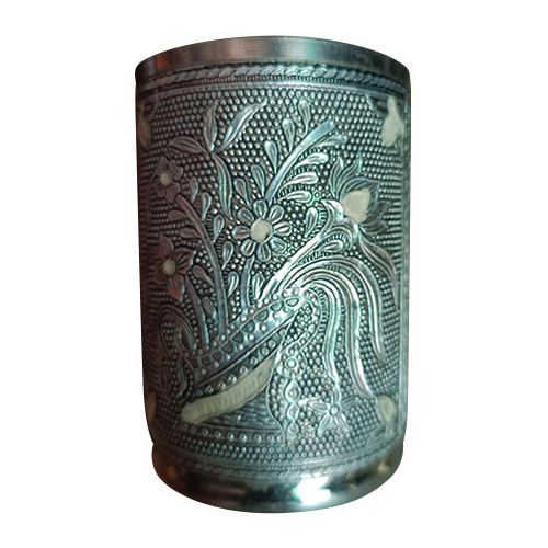 Steel Glass With Meenakari Art