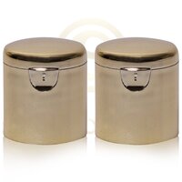24mm Gold Metalized Flip Top Cap - Plastic Material, Golden Lacquer Finish | Ideal For Bottles, Durable Design