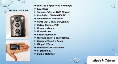 Built In Wifi Police Body Worn Camera