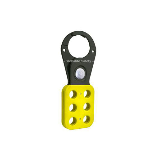 Painted Vinyl Coated Small Yellow And Black Lockout Hasp