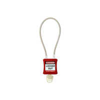 Red And Silver 1 Feet Cable Lockout Padlock