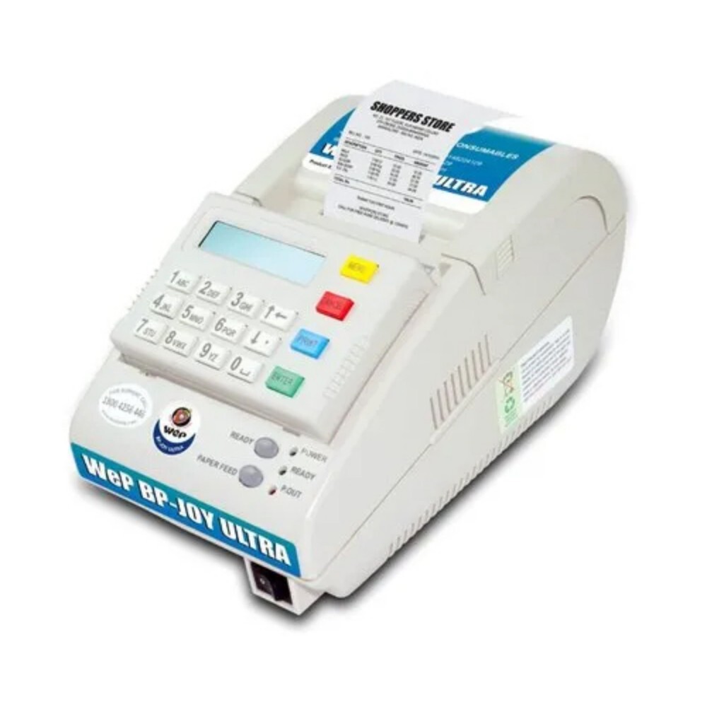 Wep Bp Joy Ultra Billing Machine - Compact Thermal Printer | Portable Design, Fast GST Calculations, Tactile Keyboard, USB & RS-232 Connectivity
