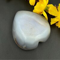Agate Druzzy Gray Heart