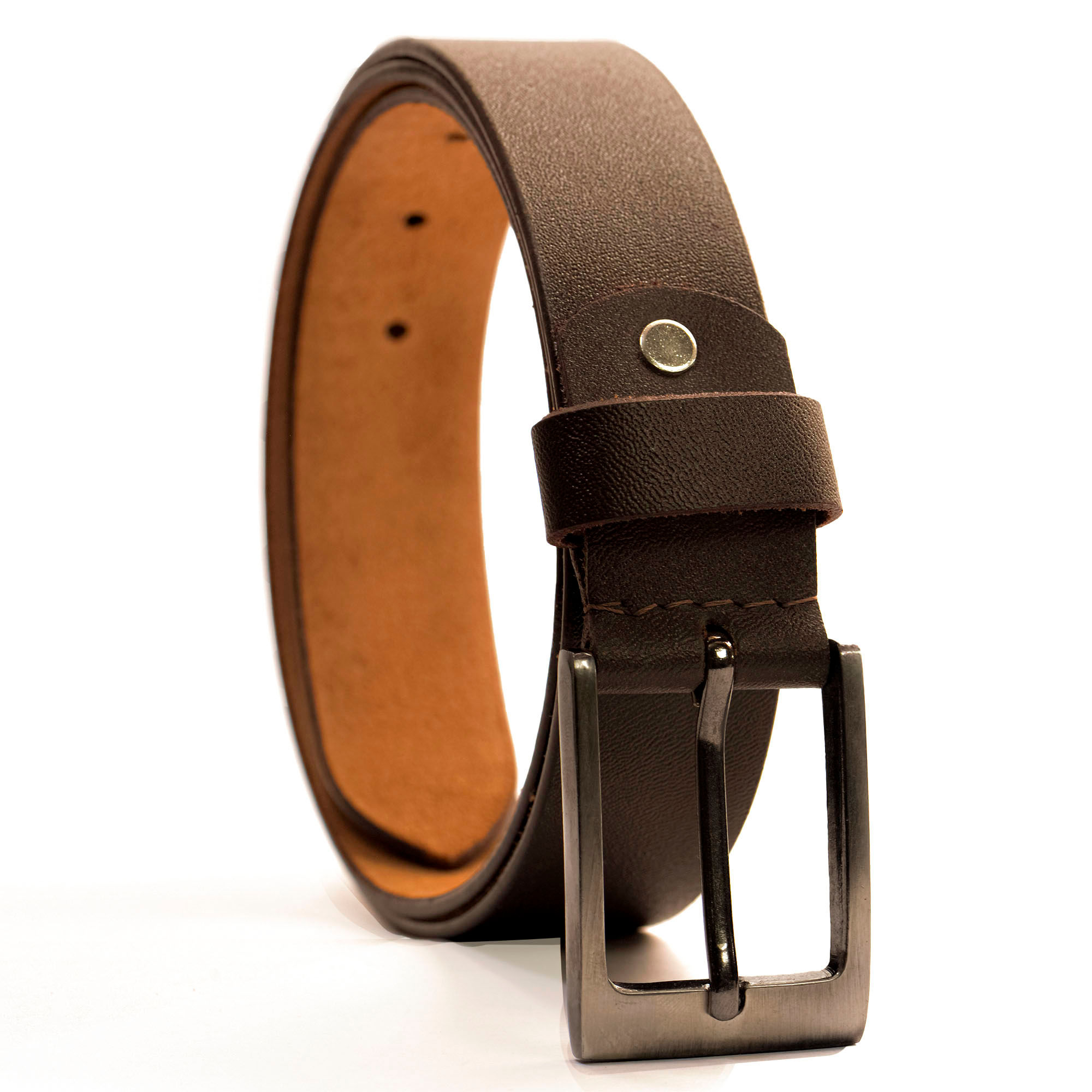 Genuine leather belts pin holde blk