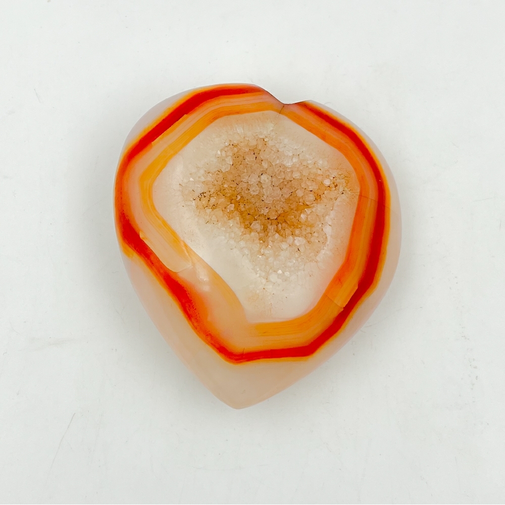 Agate Druzzy Orange Heart