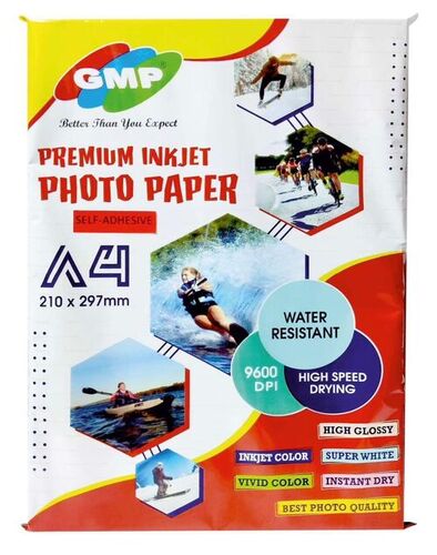 GMP 130gsm A4 Self-Adhesive Inkjet Photo Glossy Sticker(50 Sheets)