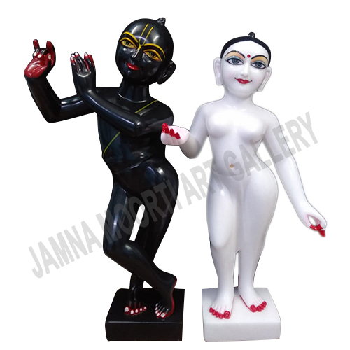 Religious Marble Iskcon Radha Krishna Statue