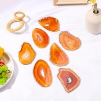 Agate Wind Chimes - Orange Polished Gemstone Slices 3 To 3.5 Inch | Handmade, Durable, Uv Resistant, Easy To Clean