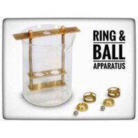 Ring And Ball Apparatus - Glass Beaker 600ml, Sliding Steel Bracket, 9.5mm Ball Diameter | Precise Measurement, Durable Design, Reliable Results