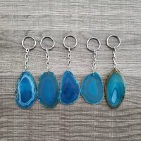 Agate Slice Keychain