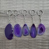 Agate Slice Keychain