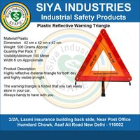 Plastic Reflective Warning Triangle - Color: Red