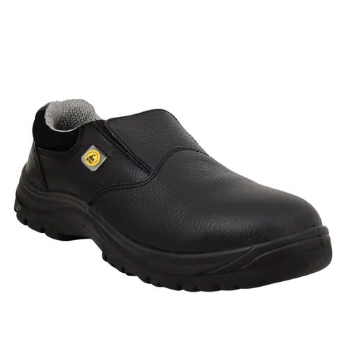 Black Esd Real Leather Shoes