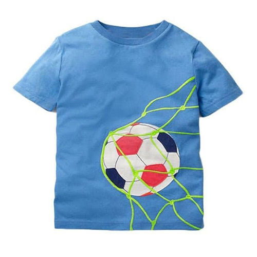 Boys Printed Blue Line T Shirt