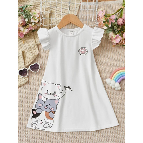 Girls White Long Top