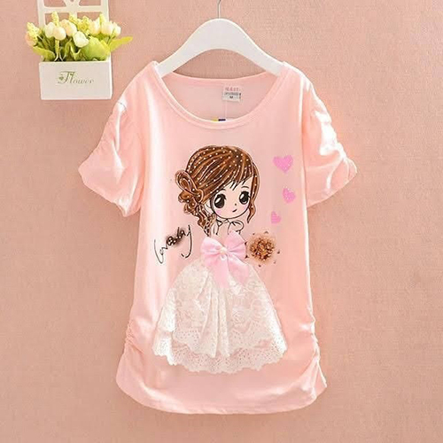 Girls Solid Cotton Long Top
