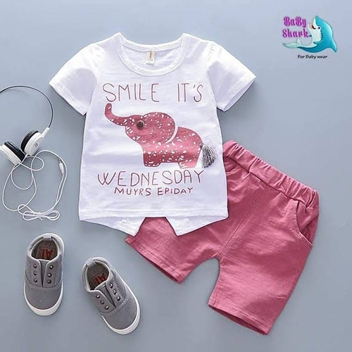 Girls Printed White Line T-Shirts