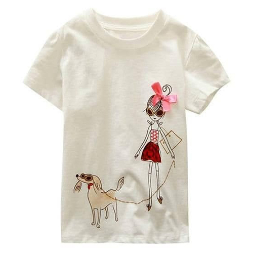 Girls Modern White T-Shirt