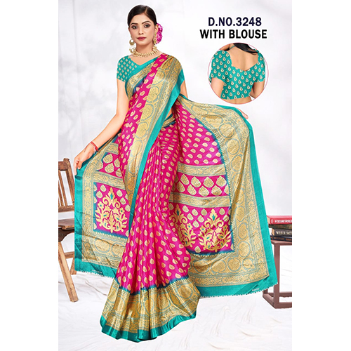 Ladies Tarky Pure Silk Sarees With Blouse
