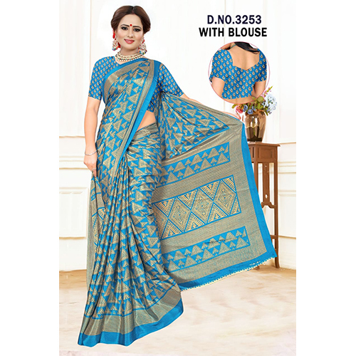 Ladies Tarky 100% Silk Sarees With Blouse