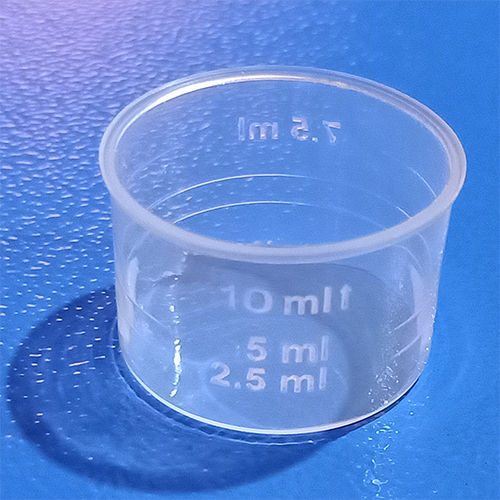 Transparent 10 Ml 25 Mm Round Measuring Cup