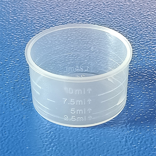 Transparent 10 Ml 28 Mm Round Measuring Cup