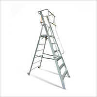 Aluminium Ladder  Cage Type With Hand Rail
