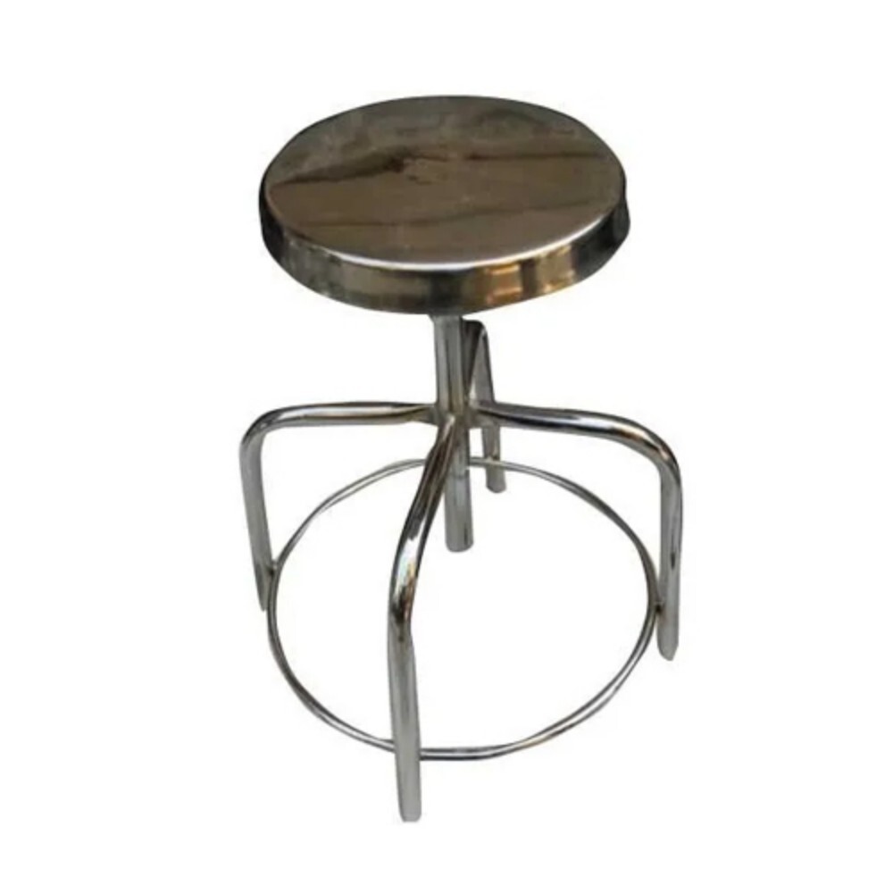 Stainless Steel Revolving Stool - High-Grade Stainless Steel, Ergonomic Design, Non-Slip Feet, Easy to Clean and Maintain