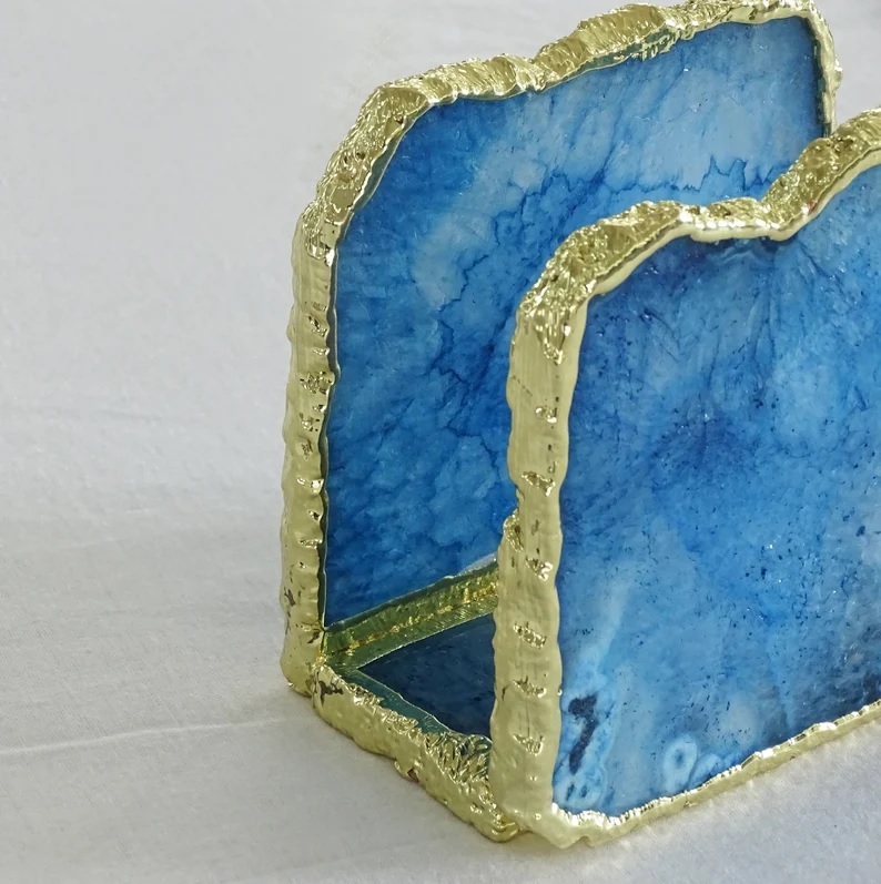 Blue Agate Napkin Holder