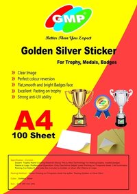 GMP A4 Gold/Silver Adhesive Sticker Paper For Trophy -100 sheet