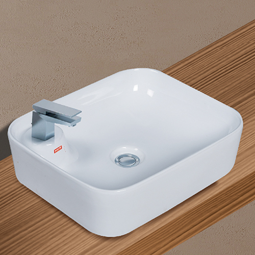 Tesla Table Top Basin - High-Grade Ceramic, 13x16 Inches, Glossy White Finish | Modern Design, Easy to Clean, One-Year Warranty