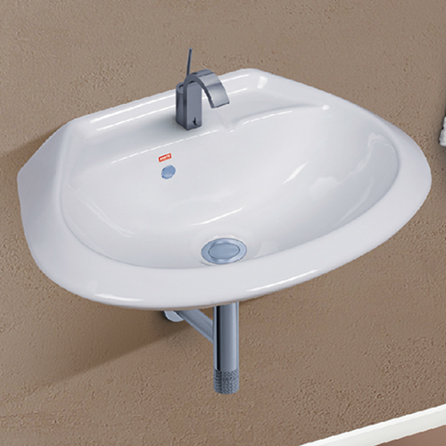 White 18X13 Inch Wall Mounted Wash Basin